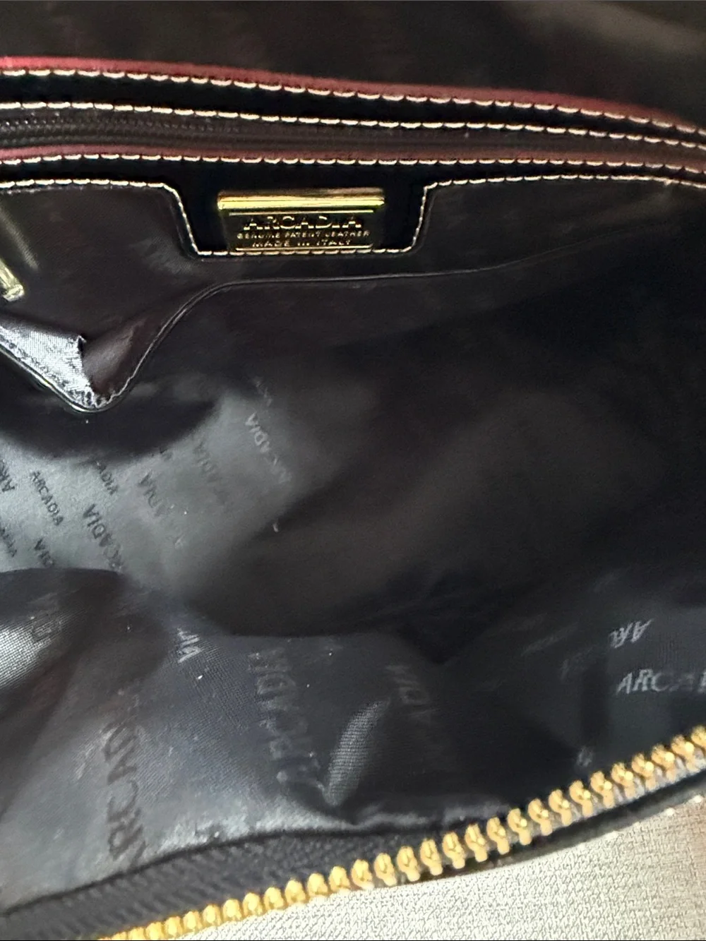 Beautiful Arcadia Italian Patent Leather Dome Satchel-Like New